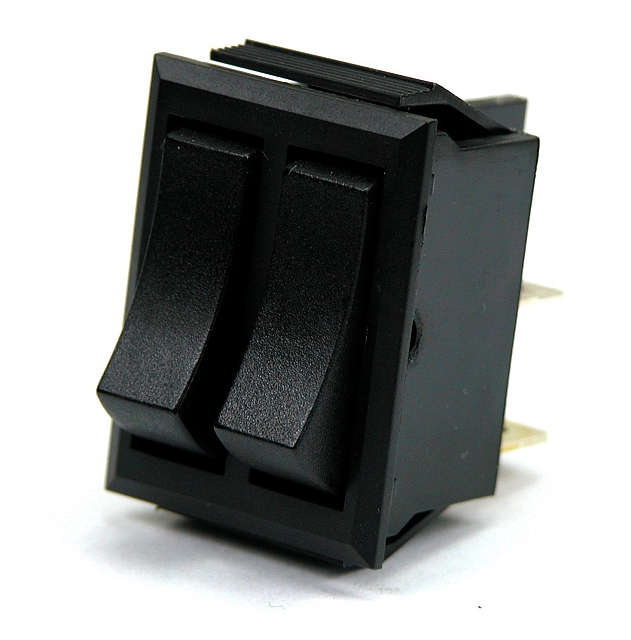 Rocker switch 25,2x33,1mm 10A/250V 2x on/off