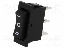 Rocker switch 14x33mm 10A/250V (on) - off - (on)