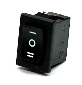 Rocker switch 15x21mm 250Vac/6A 1x on/off/on/momentary