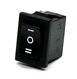 Rocker switch 15x21mm 250Vac/6A 1x on/off/on