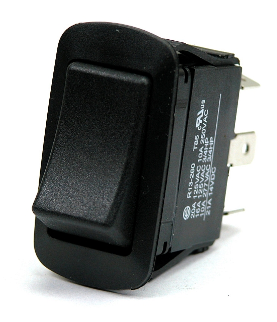 Rocker switch 46x25mm - 2-pole on/off/on