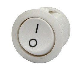 Wipschakelaar 250Vac/10A ø23mm - aan/uit  opdruk 1/0 - wit