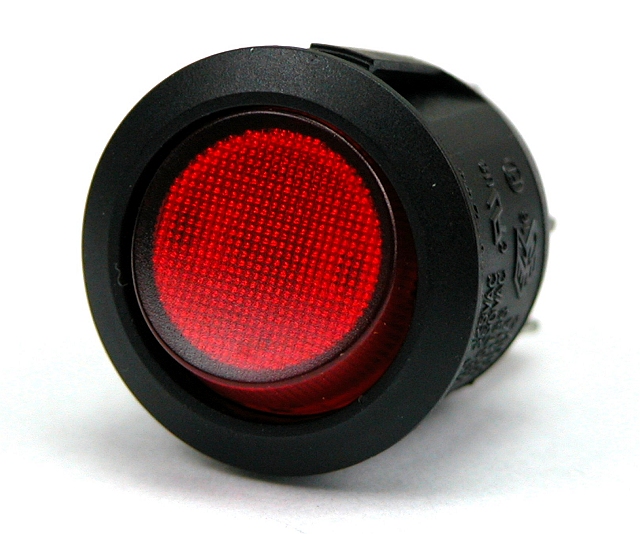 Wippenschalter 250Vac/6A ø23mm 2x ein/aus beleuchtet 250Vac - rot