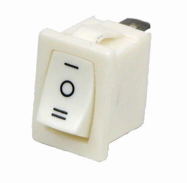 Rocker switch 15x21mm 250Vac/6A 1x on/off/on