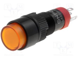 Druktoets 1x moment ø18mm - 230Vac/dc LED - oranje