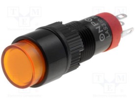 Druktoets 1x ein-ein ø18mm - 24Vac/dc LED - orange