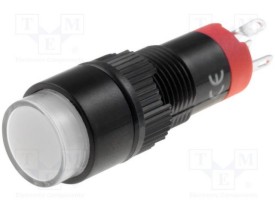 Druktoets 1x ein-(ein) ø12mm - 24Vac/dc LED - weiss