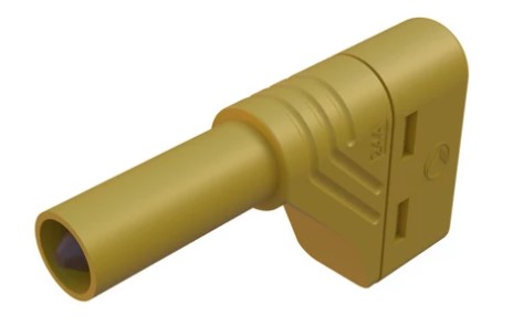 Sicherheits Laborstecker ø4mm abgewinkelt - gelb