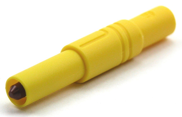 Banaansteker ø4mm aanraakveilig - geel