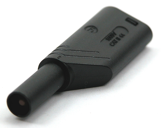 Sicherheits Laborstecker ø4mm abgewinkelt - schwarz