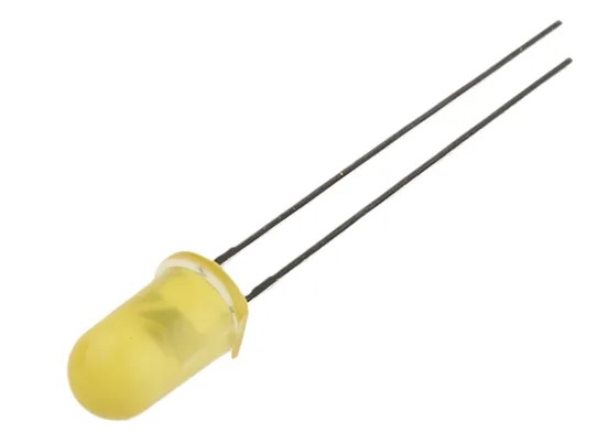 LED 5mm geel diffuus 8,7mcd 36°