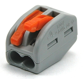 Cableconnector for solid and flex. cable - 2-pos.