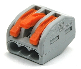Cableconnector for solid and flex. cable - 3-pos.