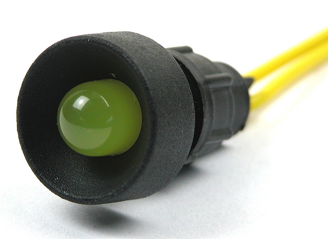 Control LED 230Vac ø22mm with wires - yellow