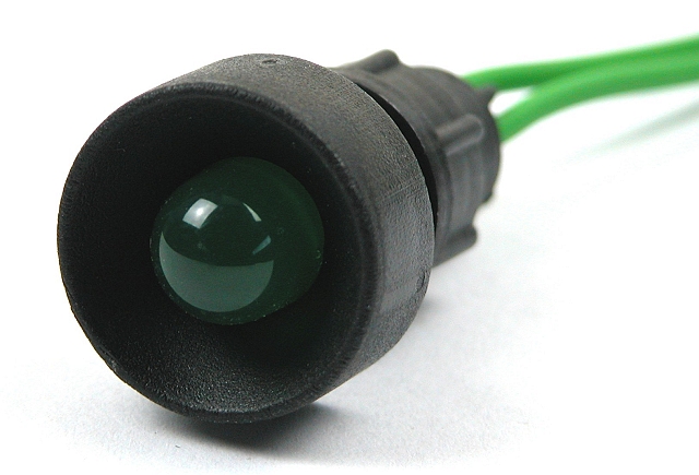 Control LED 230Vac ø22mm with wires - green