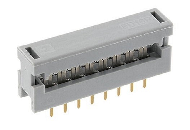 PCB IDC connector 16p 2,54mm 3,2mm lange pennen