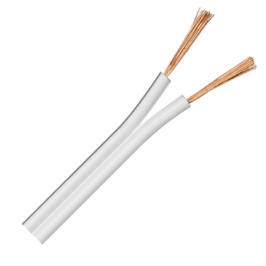 x50m Loudspeaker cable CU 2x0,75mm²  white