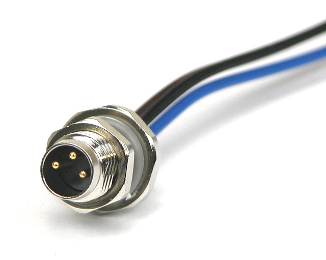 M8 Chassisteil 3-polig Stecker mit 20cm Kabel