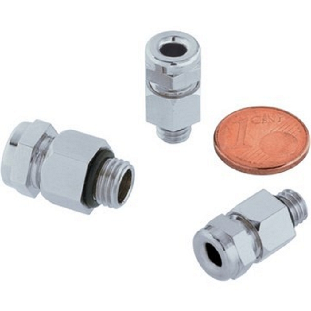 M8x1 Mini Skindicht kabelverschraubung - messing vernikkeld - NBR