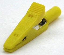 Crocodileclip isolated ø2mm - yellow