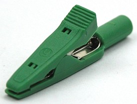 Crocodileclip isolated ø2mm - green