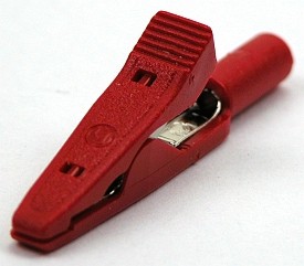 Crocodileclip isolated ø2mm - red