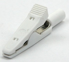 Crocodileclip isolated ø2mm - white