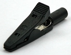 Krokodilleklem ø2mm - zwart