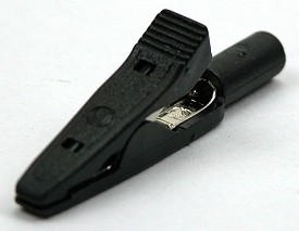 Crocodileclip isolated ø2mm - black