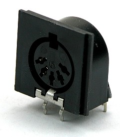 DIN PCB panelmount receptable 5-pole 180° angled