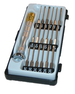 Mini-Bitset met 18 lange mini-bits in cassette