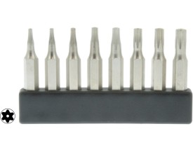 Minibit satz 28mm - T5/T6/T7/T8/T9/T10/T15/T20 - Torx mit Innenloch