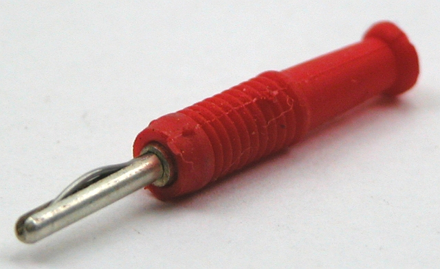 Banaansteker ø2mm met veer - rood - uitlopend