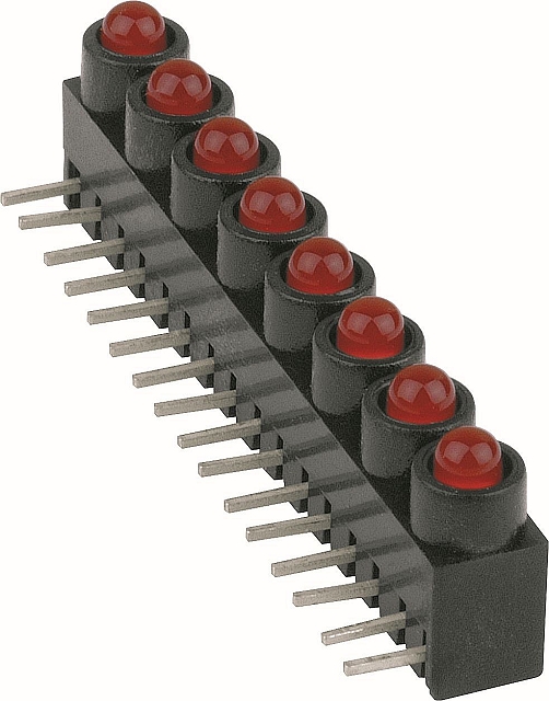LED balkje 8-voudig - rood - uitlopend
