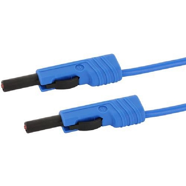 Sicherheits Labor kabel ø4mm Siliconen 1mm²/16A IEC - 25cm - blau