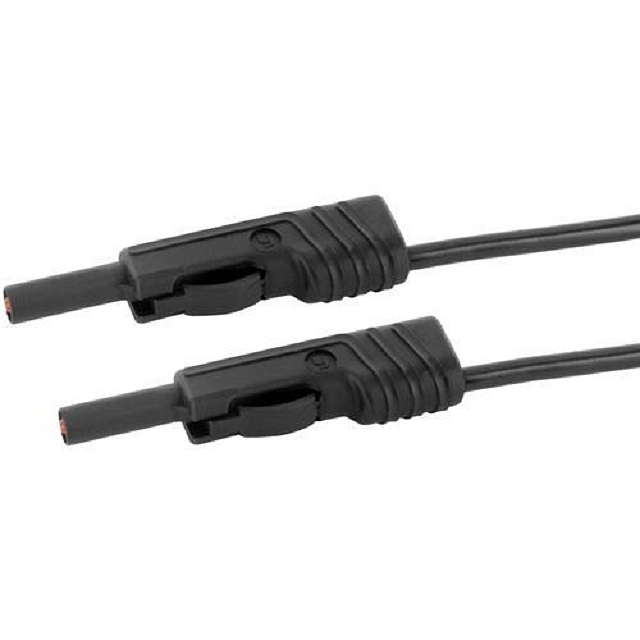 Sicherheits Labor kabel ø4mm Siliconen 1mm²/16A IEC - 25cm - schwarz