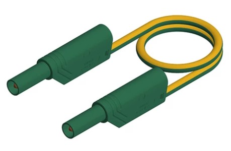 Meetsnoer ø4mm Siliconen 2,5mm²/16A IEC - 100cm - geel/groen