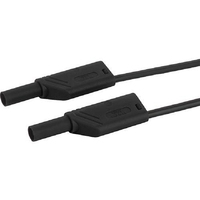 Sicherheits Labor kabel ø4mm Siliconen 2,5mm²/16A IEC - 100cm - schwarz