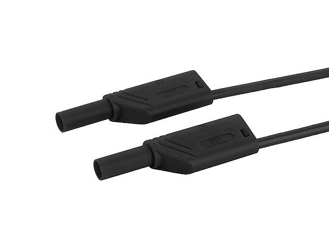 Safety Labory cable ø4mm Silicon 2,5mm²/16A IEC - 100cm - black