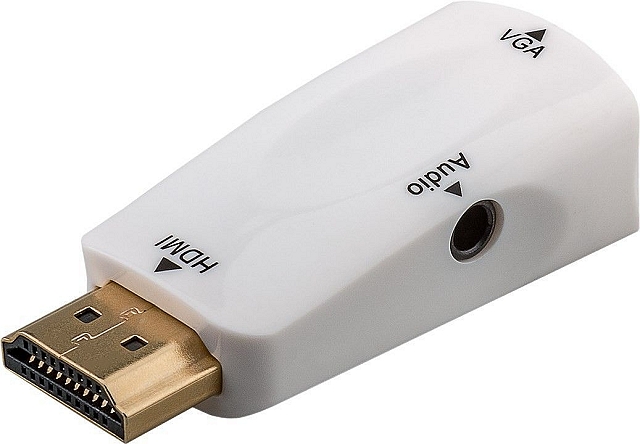 Compact HDMI Male (Type A) -> VGA Female adaptor incl audio