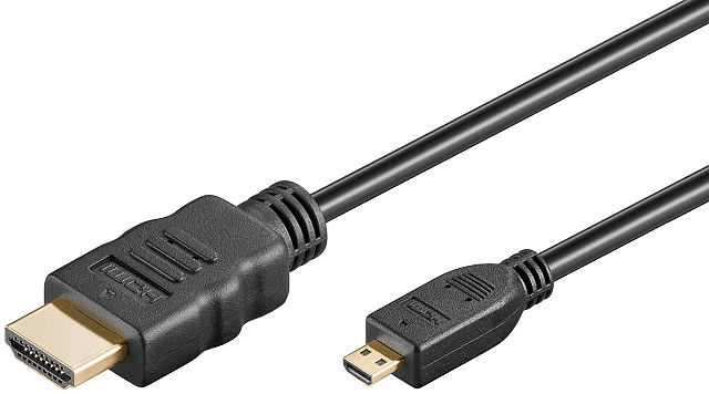High Speed HDMI kabel met Ethernet male A - male D (Micro) - 1,5m