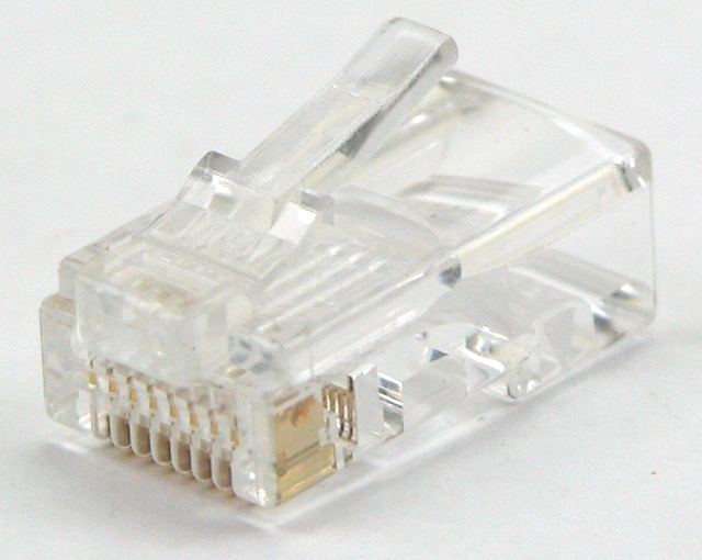 RJ-45 Modular plug for round cable - solid wire
