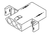 Connector female 2,36mm 3-polig free hanging