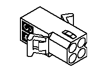 Connector female 2,36mm 4 (2x2)-polig panelmount