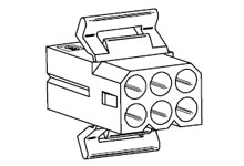 2,36mm Connector housing 6-pos without panel ears