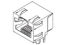 Panelmount receptable 8P8C angled