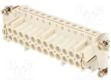 Contactblok female 24-polig + PE 16A/500V - Size 24B