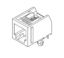 Modular Jack, Right Angle, 4/4, Panel Stops