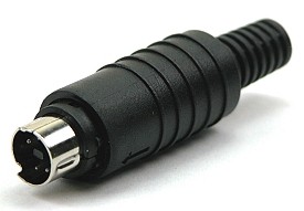 Mini-DIN plug plastic - 8-pole