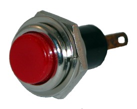 Drukschakelaar miniatuur maak - ø12mm - soldeer - rood